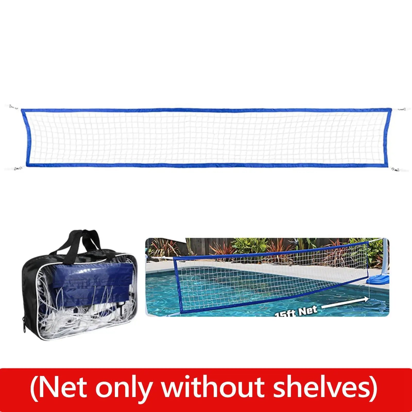 Portable Volleyball Net with Carrying Bag - 15ft x 3ft Folding Training Net for Indoor & Outdoor Fun!