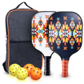Luxmo Premium Pickleball Paddle Set - 2 Lightweight Paddles with Fiberglass Surface, Polypropylene Core, 4 Balls & Carry Bag Included!