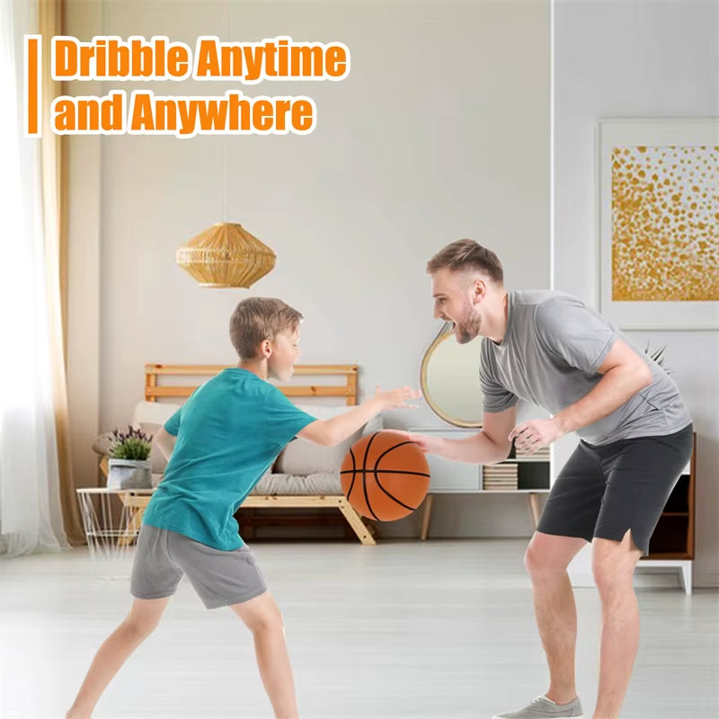 Silent Squeezable Basketball - High Density Soft PU Foam for Indoor Fun, Mute Bouncing, Perfect Quiet Sports Toy for Kids