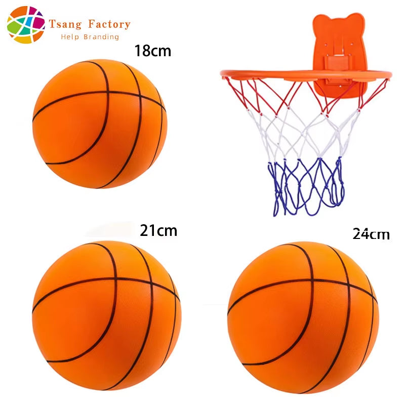 Silent Squeezable Basketball - High Density Soft PU Foam for Indoor Fun, Mute Bouncing, Perfect Quiet Sports Toy for Kids