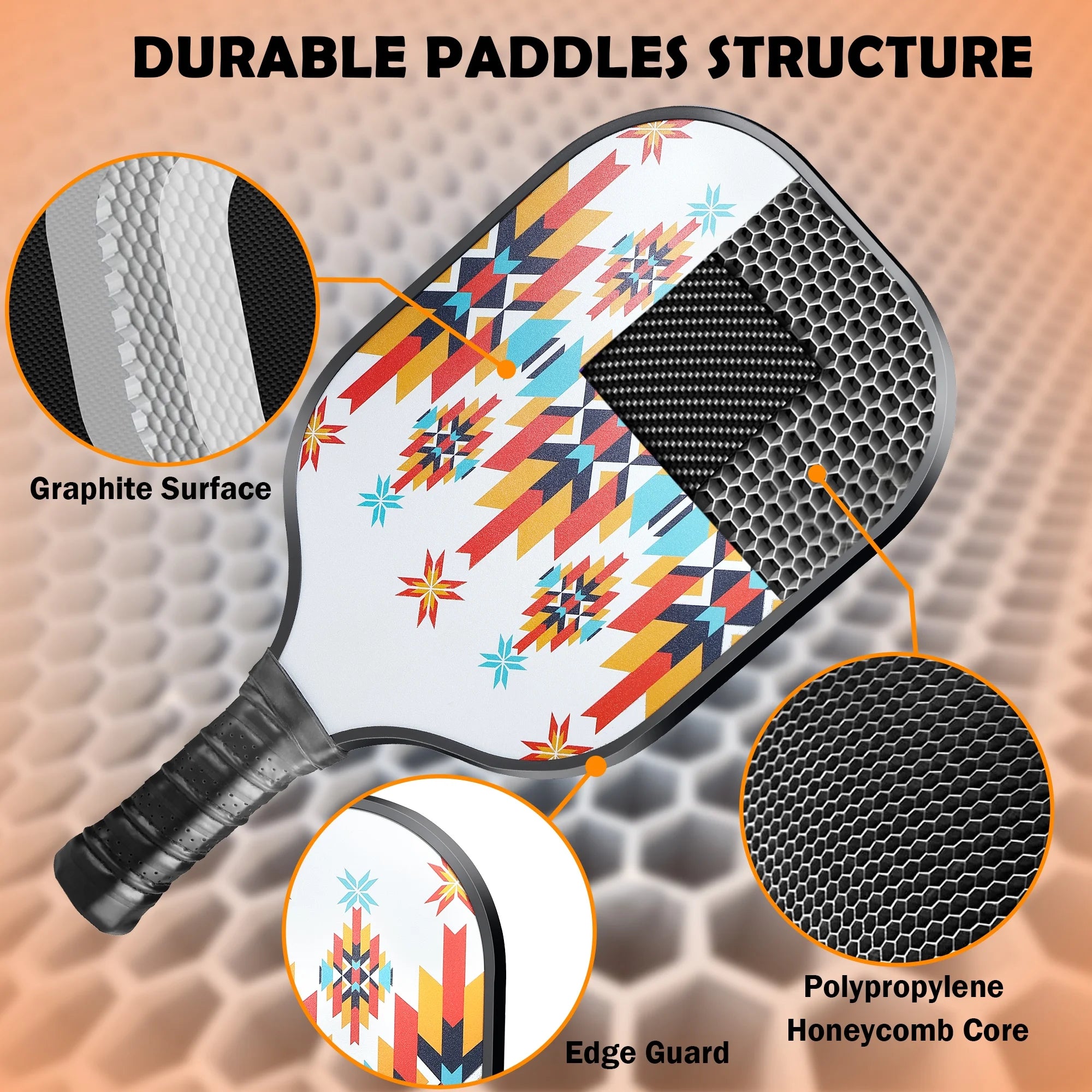 Luxmo Premium Pickleball Paddle Set - 2 Lightweight Paddles with Fiberglass Surface, Polypropylene Core, 4 Balls & Carry Bag Included!