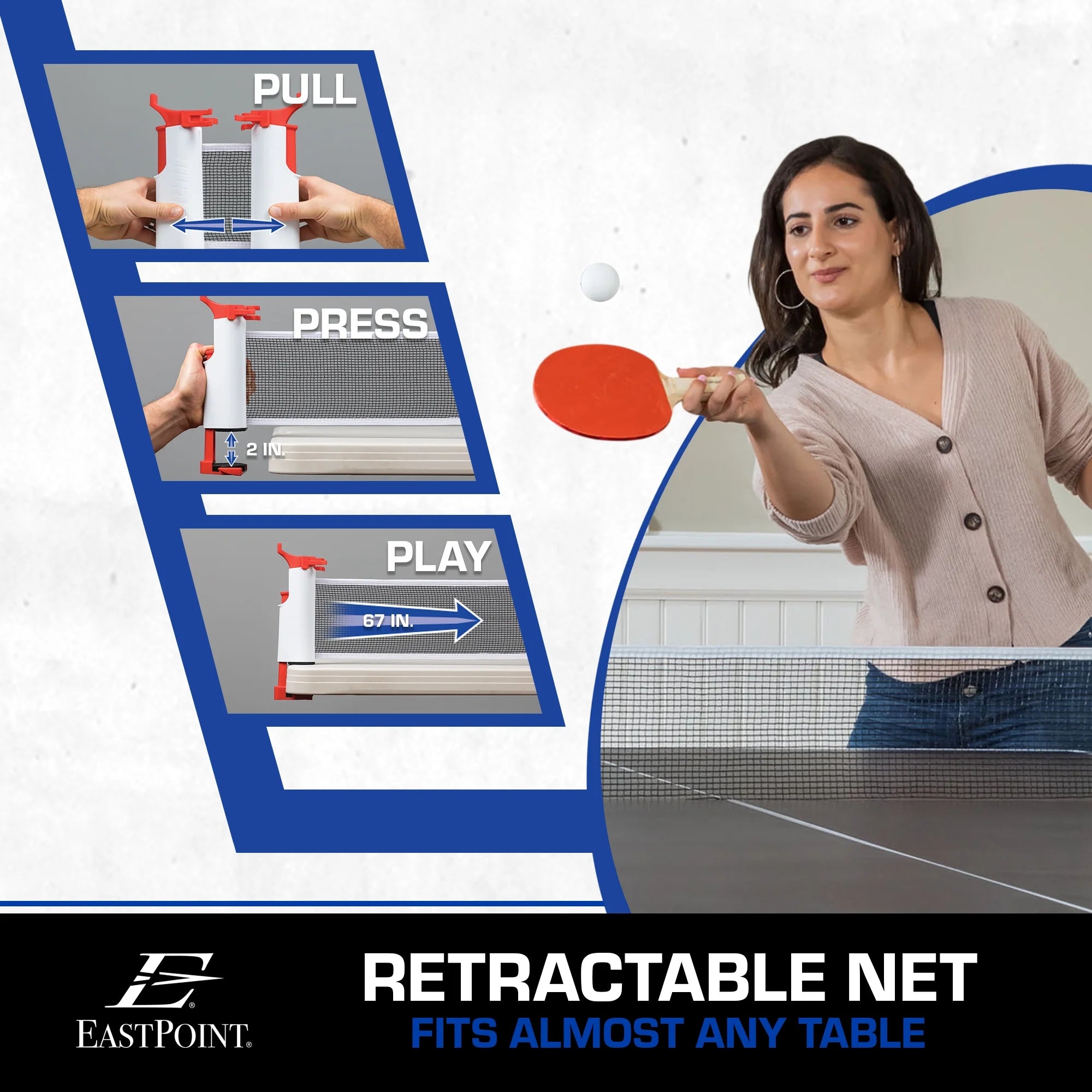 Ultimate Everywhere Table Tennis Set: Net, Posts, 2 Paddles & 3 Balls Included!