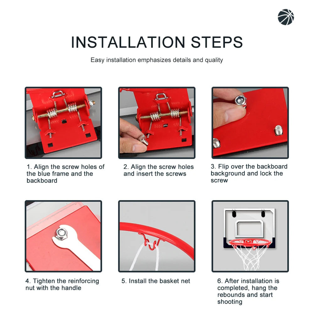 Mini Basketball Hoop Set - Wall-Mounted Indoor Training for Kids - Perfect for Home and Outdoor Fun!