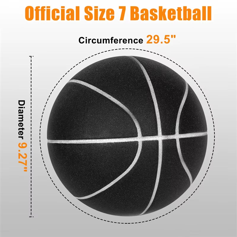 Silent Squeezable Basketball - High Density Soft PU Foam for Indoor Fun, Mute Bouncing, Perfect Quiet Sports Toy for Kids