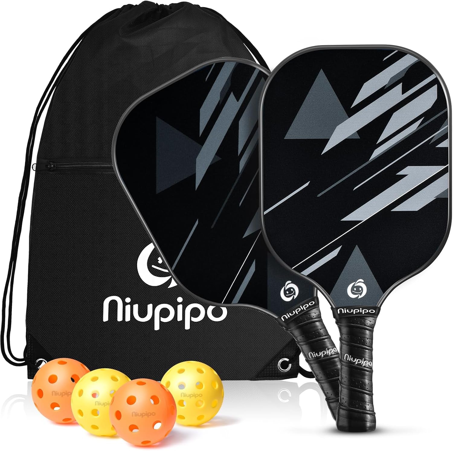 Premium USAPA Approved Pickleball Paddle Set - Lightweight Fiberglass Paddles with Balls & Bag, Perfect for Beginners!
