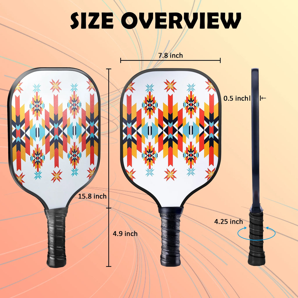 Luxmo Premium Pickleball Paddle Set - 2 Lightweight Paddles with Fiberglass Surface, Polypropylene Core, 4 Balls & Carry Bag Included!