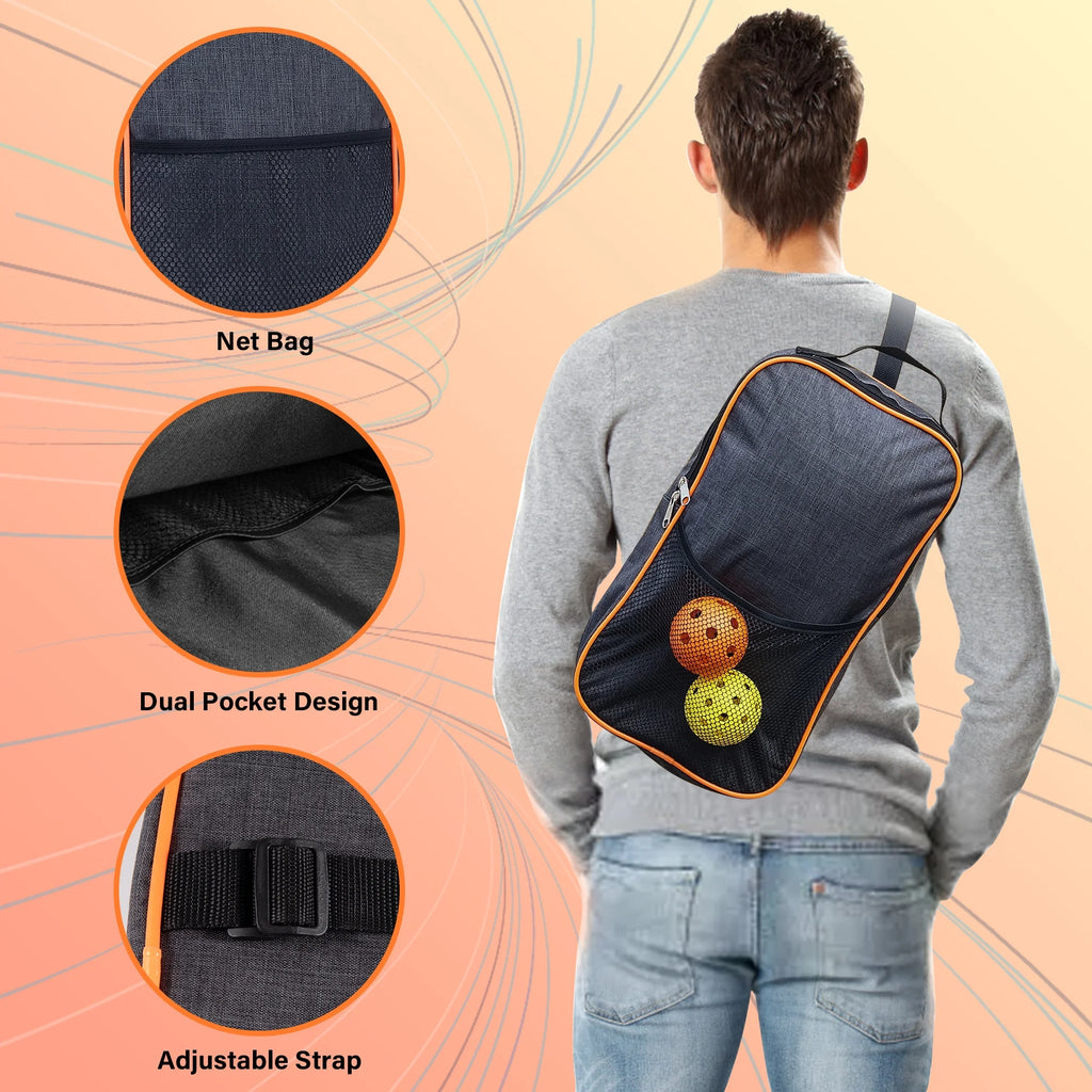 Luxmo Premium Pickleball Paddle Set - 2 Lightweight Paddles with Fiberglass Surface, Polypropylene Core, 4 Balls & Carry Bag Included!