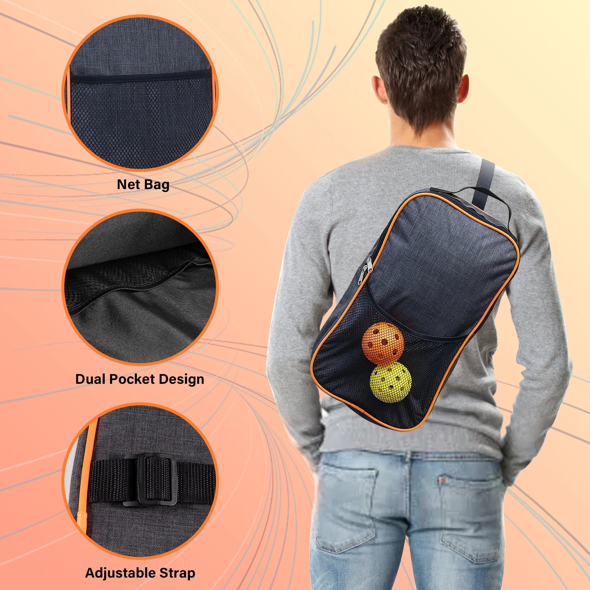 Luxmo Premium Pickleball Paddle Set - 2 Lightweight Paddles with Fiberglass Surface, Polypropylene Core, 4 Balls & Carry Bag Included!
