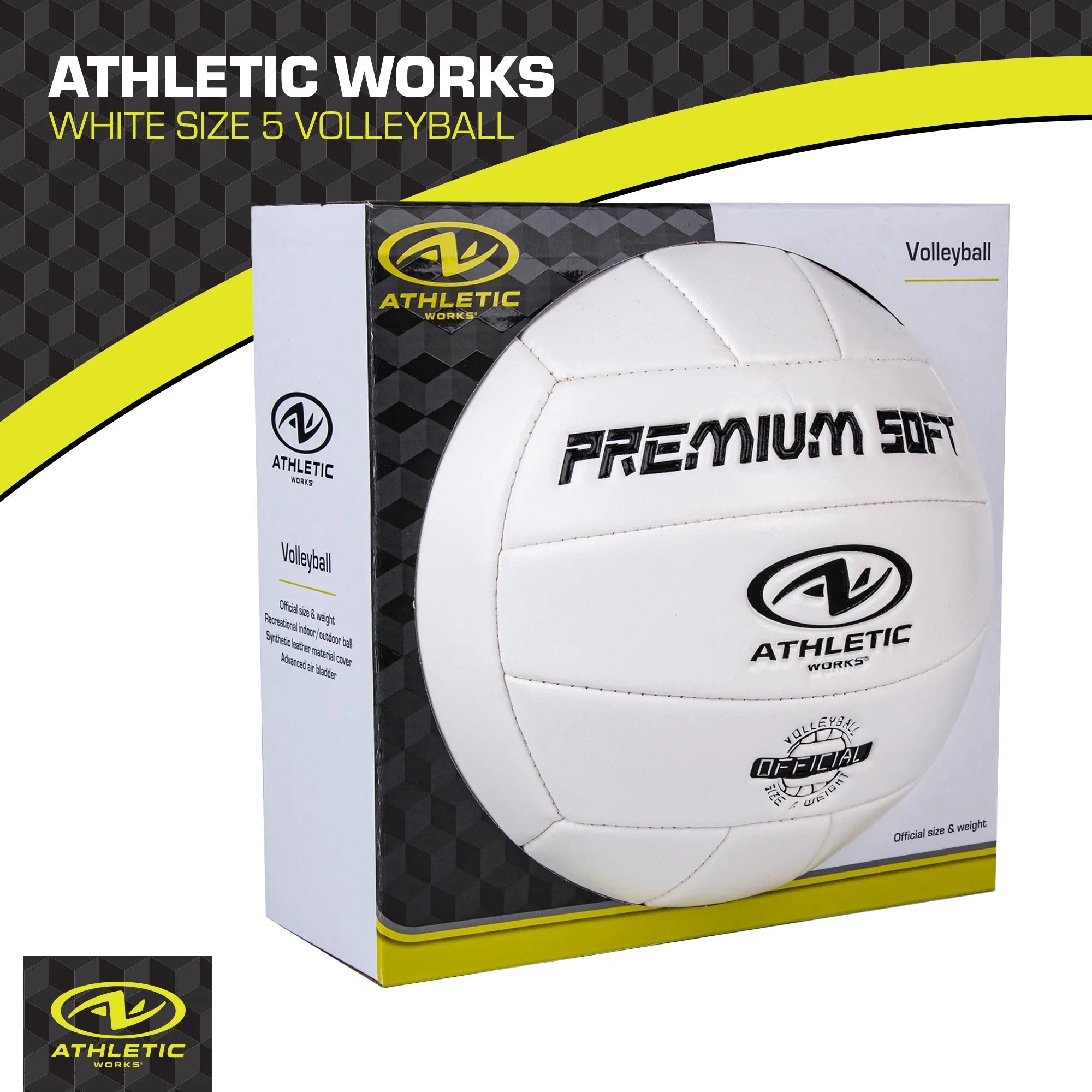 Premium Size 5 Soft Volleyball - Perfect for All Skill Levels, White