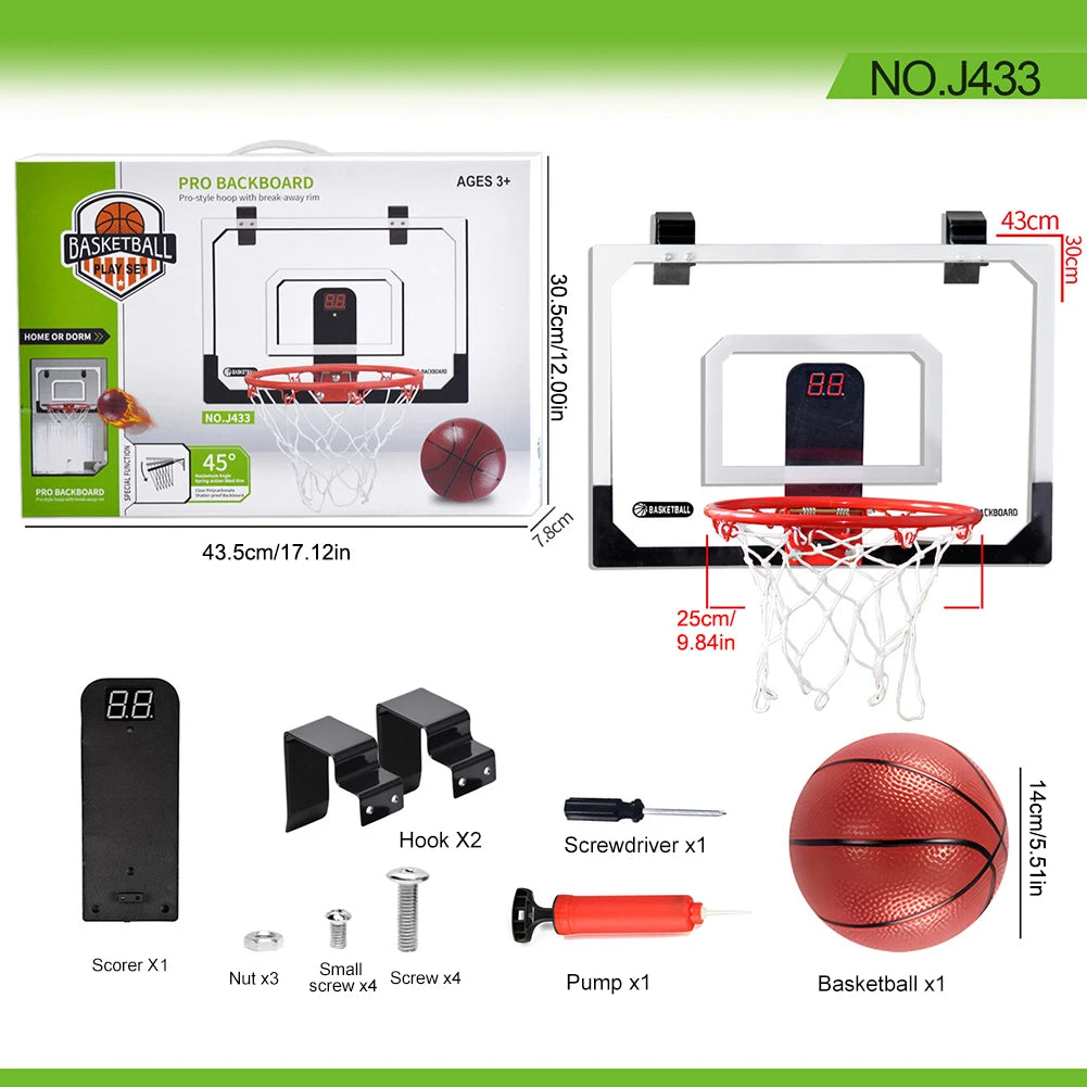 Mini Basketball Hoop Set - Wall-Mounted Indoor Training for Kids - Perfect for Home and Outdoor Fun!