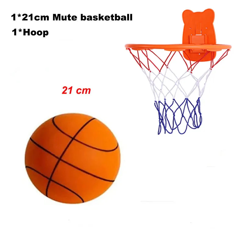 Silent Squeezable Basketball - High Density Soft PU Foam for Indoor Fun, Mute Bouncing, Perfect Quiet Sports Toy for Kids