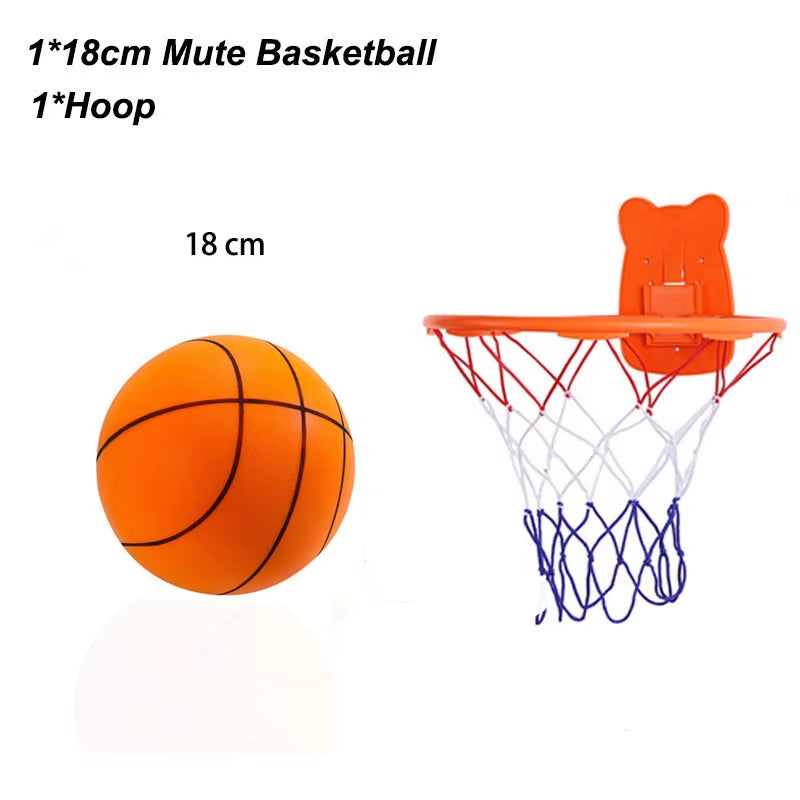 Silent Squeezable Basketball - High Density Soft PU Foam for Indoor Fun, Mute Bouncing, Perfect Quiet Sports Toy for Kids