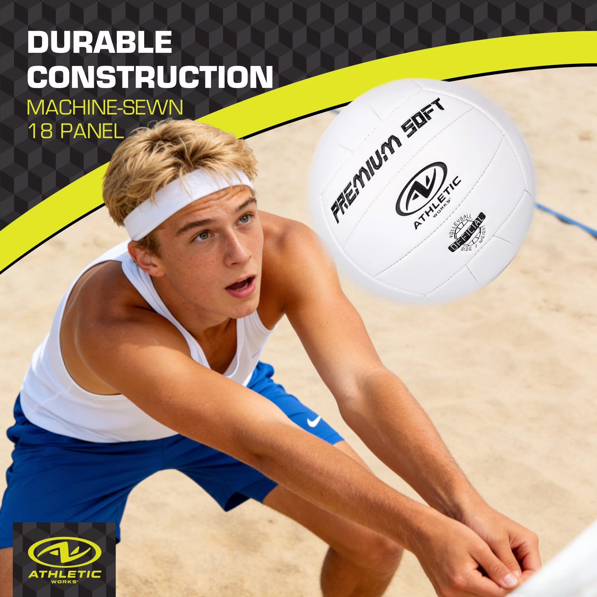 Premium Size 5 Soft Volleyball - Perfect for All Skill Levels, White
