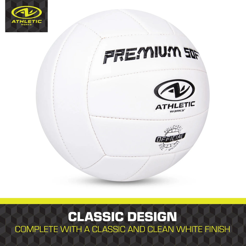 Premium Size 5 Soft Volleyball - Perfect for All Skill Levels, White