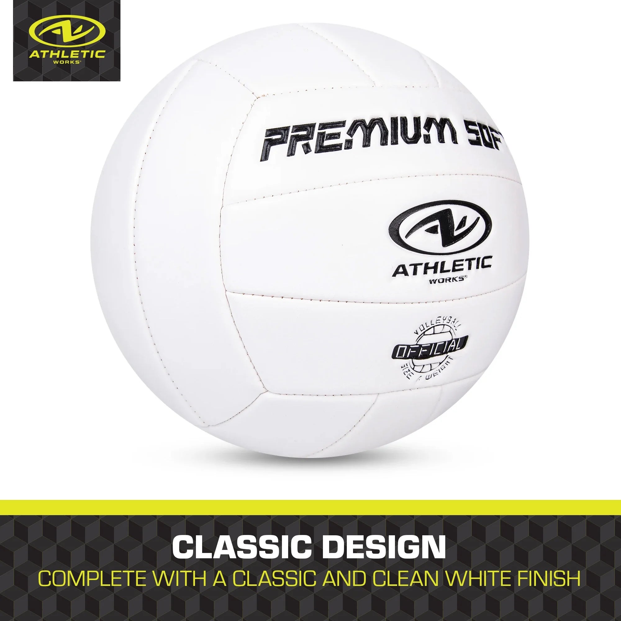 Premium Size 5 Soft Volleyball - Perfect for All Skill Levels, White