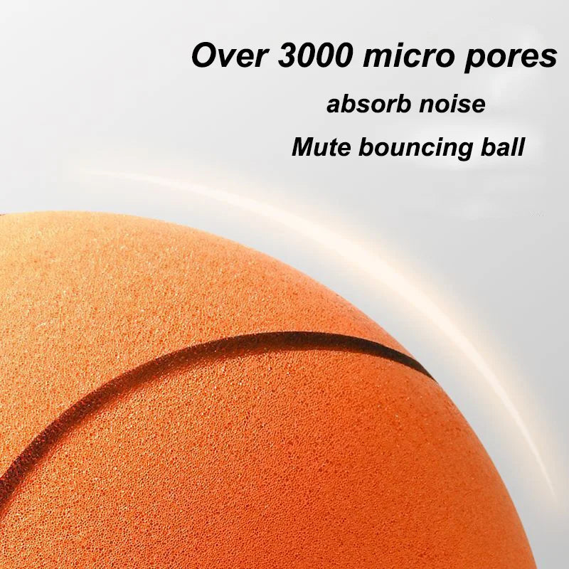 Silent Squeezable Basketball - High Density Soft PU Foam for Indoor Fun, Mute Bouncing, Perfect Quiet Sports Toy for Kids